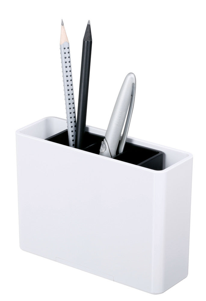 HAN Stiftehalter – 5 Fächer, Acrylnitril-Butadien-Styrol (ABS), weiss/schwarz innen, 135 × 98 × 40 mm
