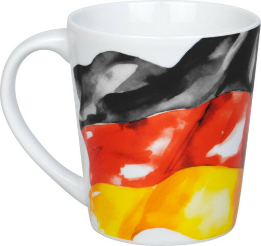 Könitz Porzellan Könitz Becher Flagge Deutschland – 380 ml, Ø 9 cm, Porzellan, spülmaschinenfest