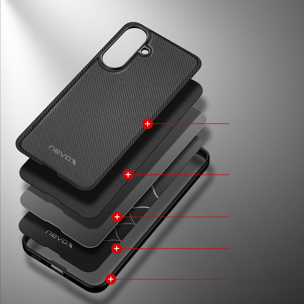 nevox StyleShell NYLO – Backcover – für Samsung Galaxy A37 5G, Nylon+TPU, Schwarz