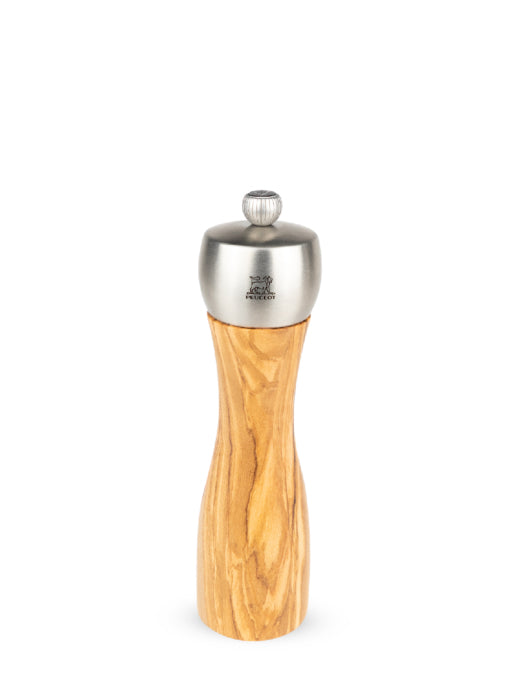 Peugeot Pfeffermühle Fidji – einstellbares Stahl-Mahlwerk, manuell – Olivenholz – Braun – 5 × 20 cm