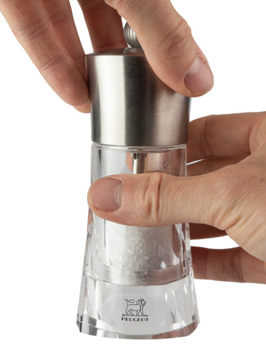 Peugeot Ouessant – Salz-/Pfeffermühle 14 cm, Acryl/Edelstahl, transparent
