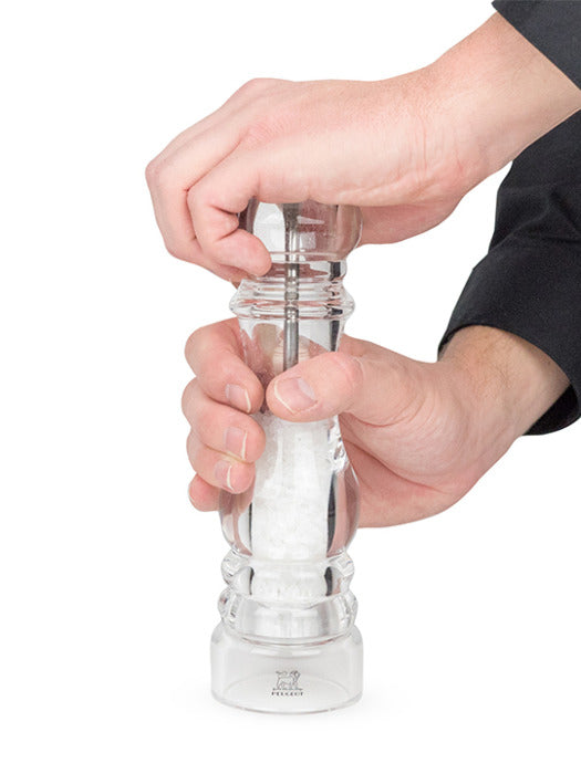 Peugeot Nancy – Salz-/Pfeffermühle 22 cm, Acryl, transparent, mit Stahlmahlwerk, für Pfeffer