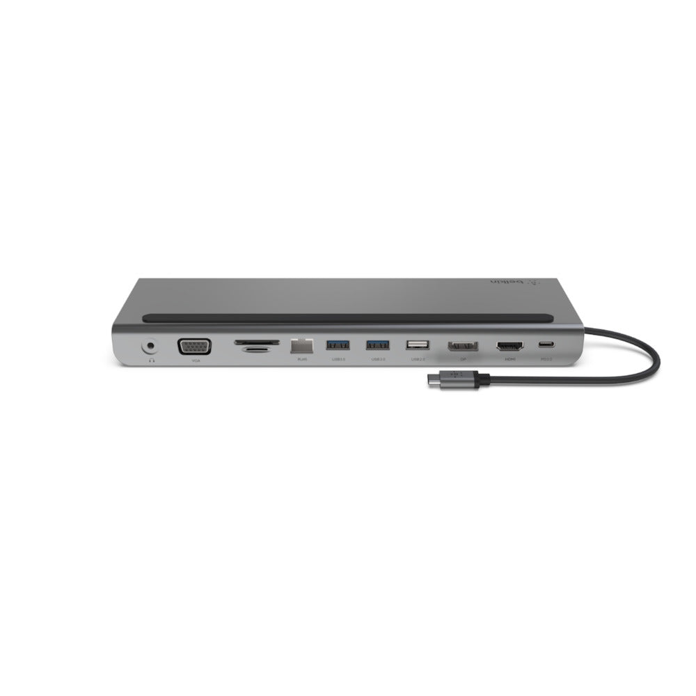 Belkin INC004BTSGY Multiport-Adapter – USB-C, DP/HDMI/VGA, 3× USB-A, USB-C, 100 W PD, GbE, für Windows/Mac