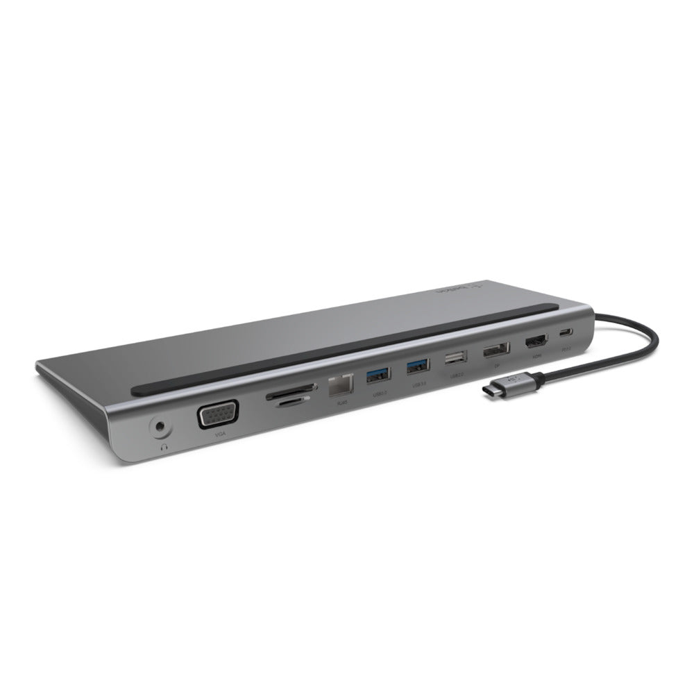 Belkin INC004BTSGY Multiport-Adapter – USB-C, DP/HDMI/VGA, 3× USB-A, USB-C, 100 W PD, GbE, für Windows/Mac