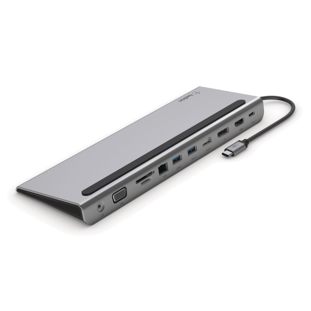 Belkin INC004BTSGY Multiport-Adapter – USB-C, DP/HDMI/VGA, 3× USB-A, USB-C, 100 W PD, GbE, für Windows/Mac