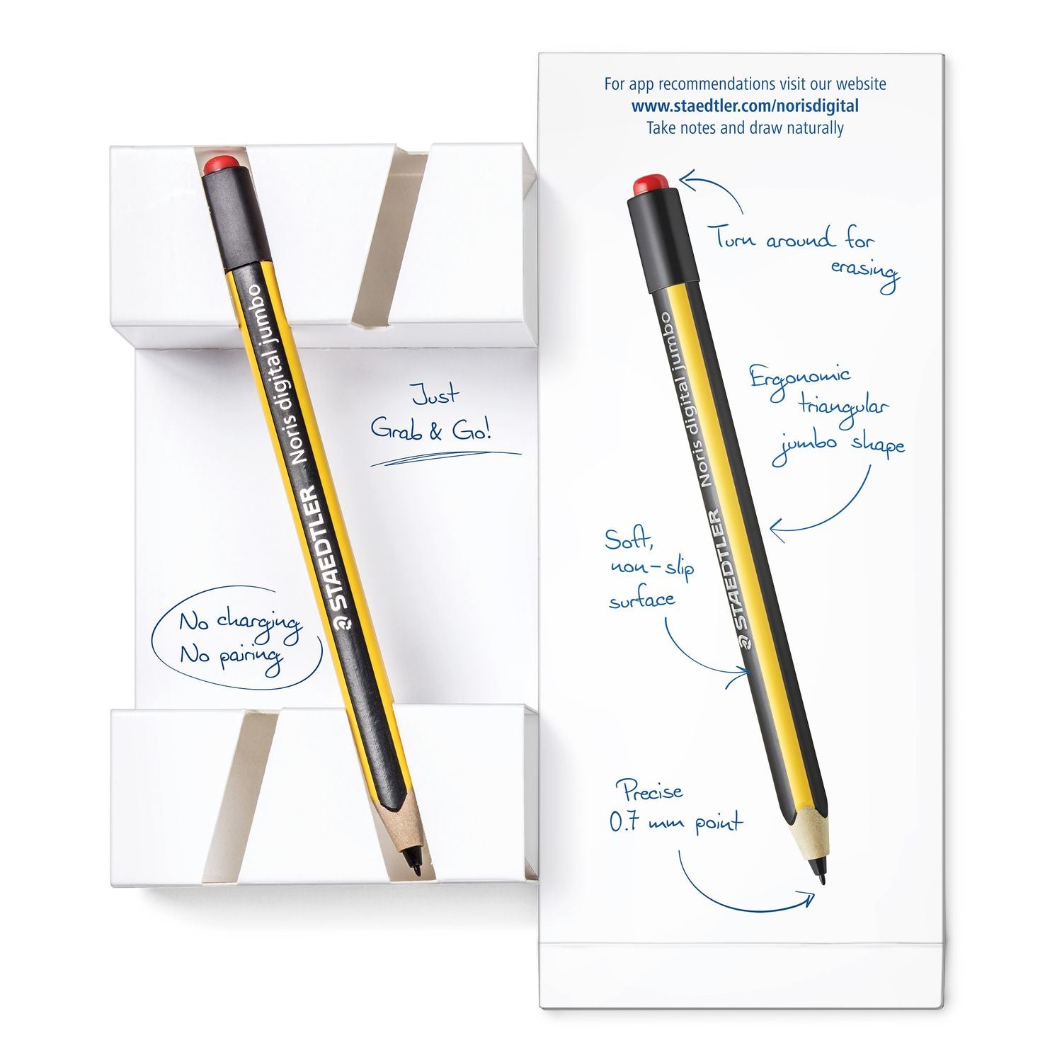 Staedtler Noris digital jumbo – Touch Pen, nachfüllbar, radierbar, PEFC, mehrfarbig