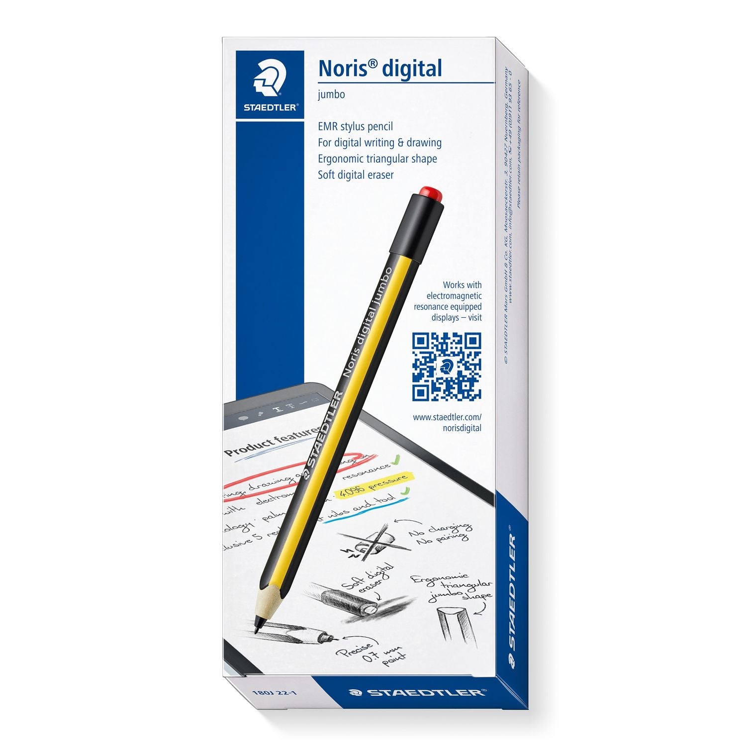 Staedtler Noris digital jumbo – Touch Pen, nachfüllbar, radierbar, PEFC, mehrfarbig