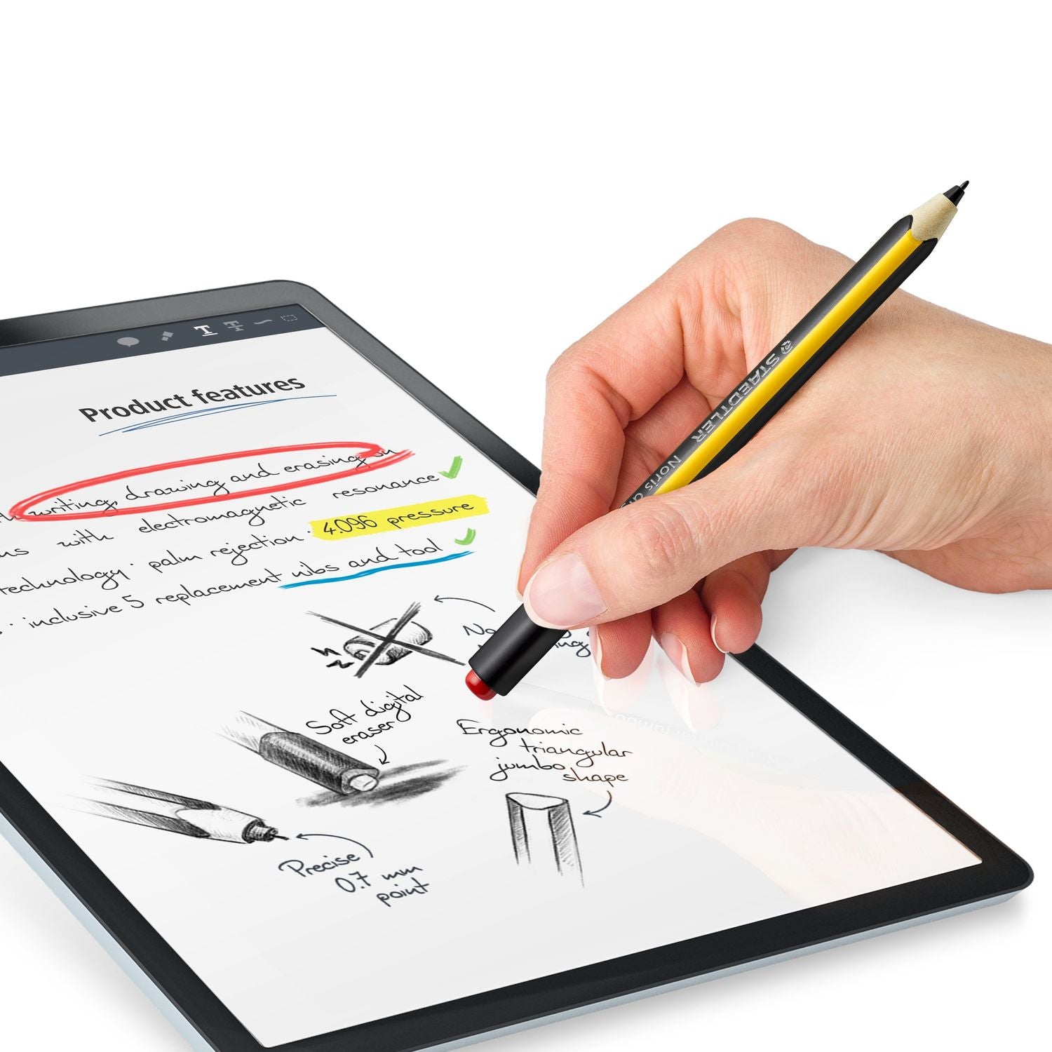 Staedtler Noris digital jumbo – Touch Pen, nachfüllbar, radierbar, PEFC, mehrfarbig
