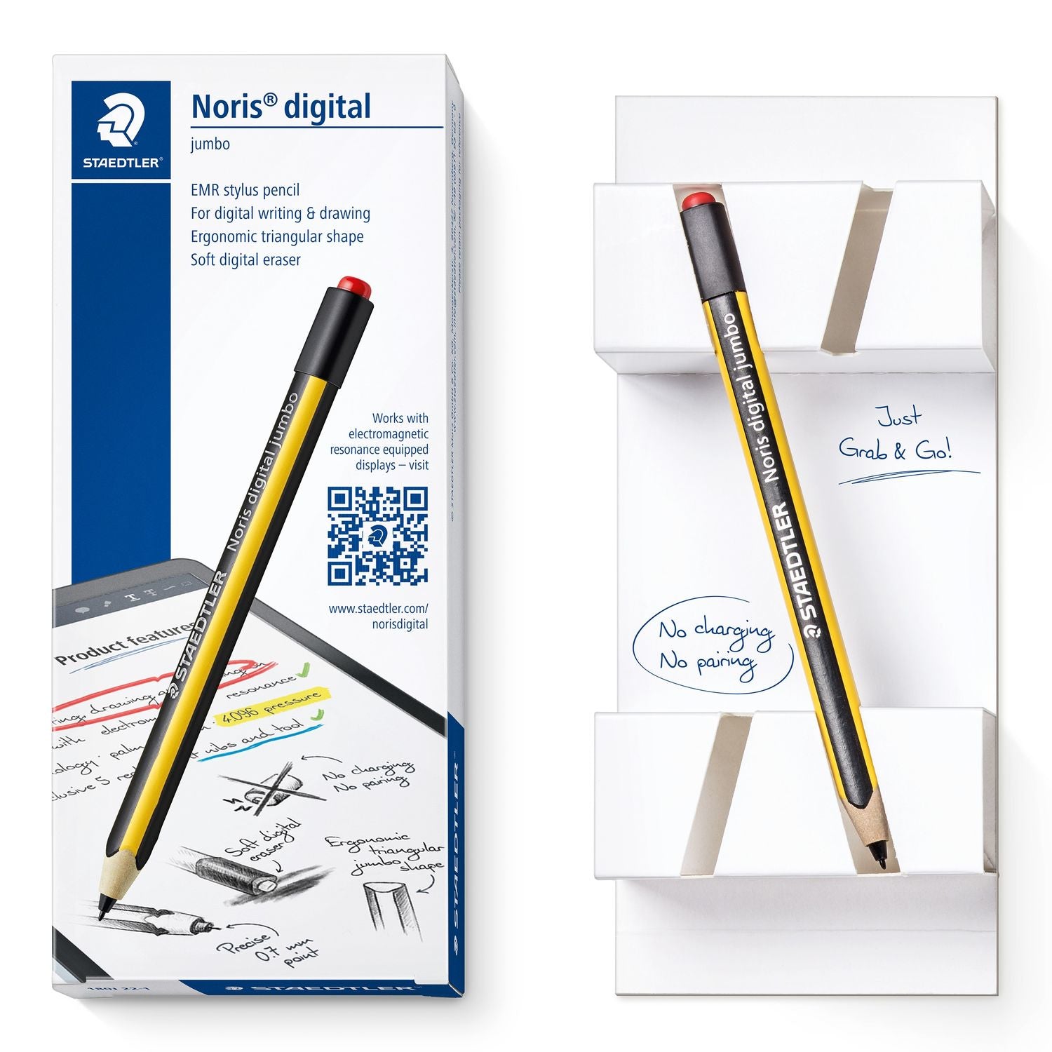 Staedtler Noris digital jumbo – Touch Pen, nachfüllbar, radierbar, PEFC, mehrfarbig