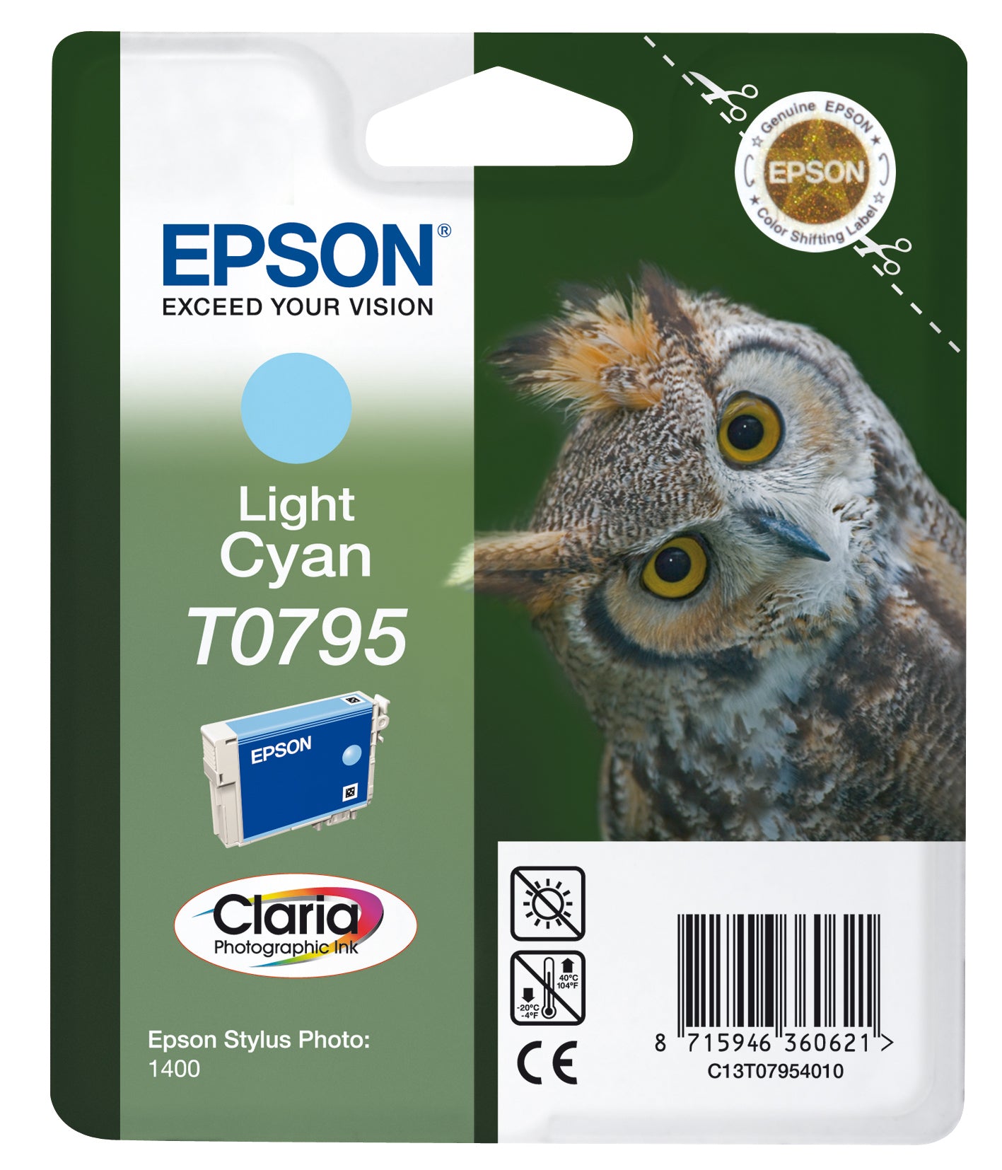 Epson Tintenpatrone T0795, cyan – für Tintenstrahldrucker/Multifunktionsgeräte