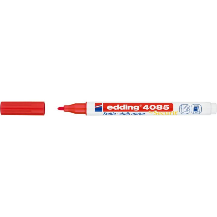 Edding 4085 Kreidemarker – Rund 1–2 mm – Rot, für Glas/Tafel