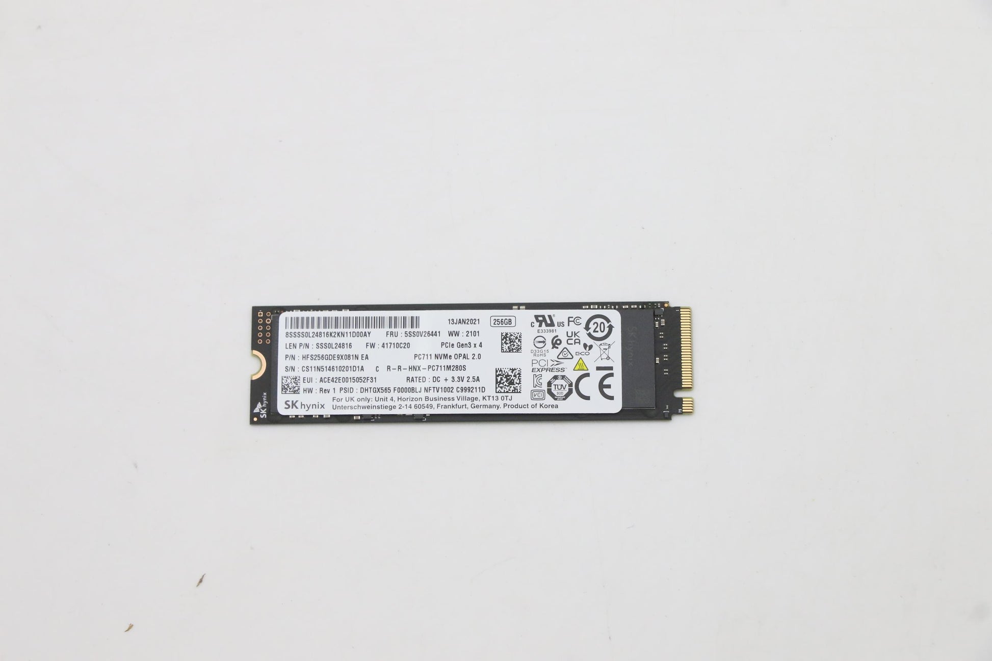 Lenovo M.2 2280 SSD – 256 GB, PCIe 3.0 x4, für Laptop