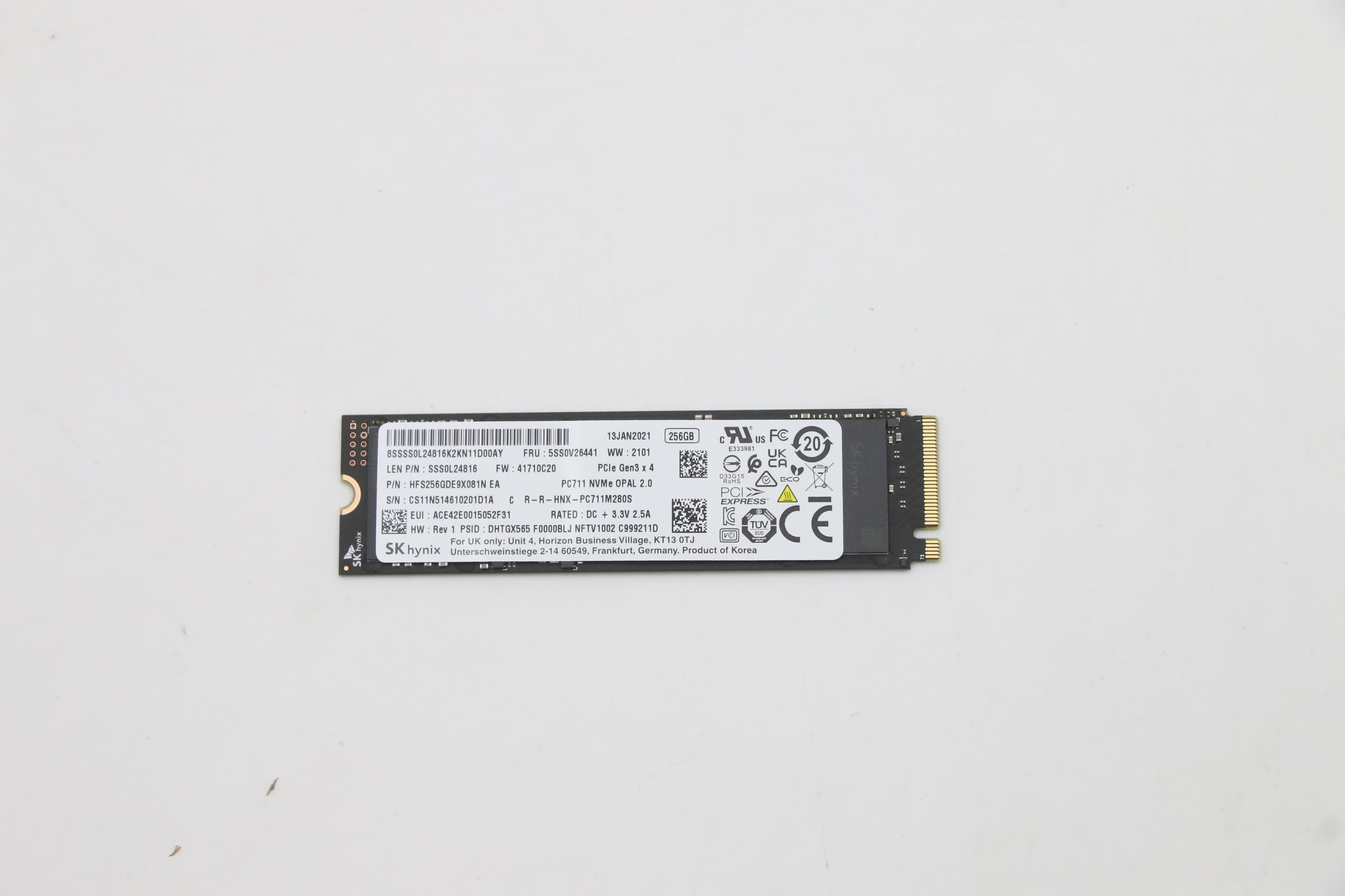 Lenovo M.2 2280 SSD – 256 GB, PCIe 3.0 x4, für Laptop