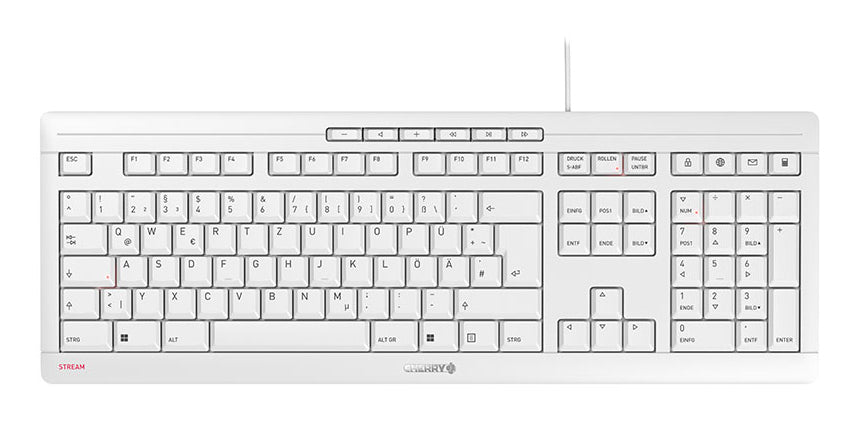 CHERRY Stream – Tastatur, kabelgebunden (USB-A), DE-Layout (DE), mechanisch – für Windows