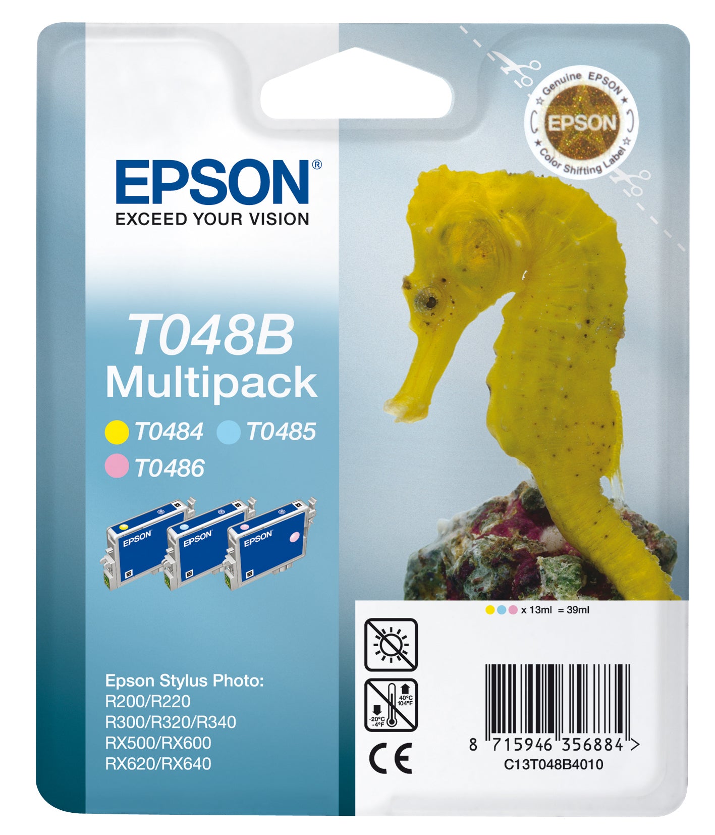 Epson Tintenpatronen-Multipack T048B, CMYK, 4er-Pack – für verschiedene Inkjet-Modelle