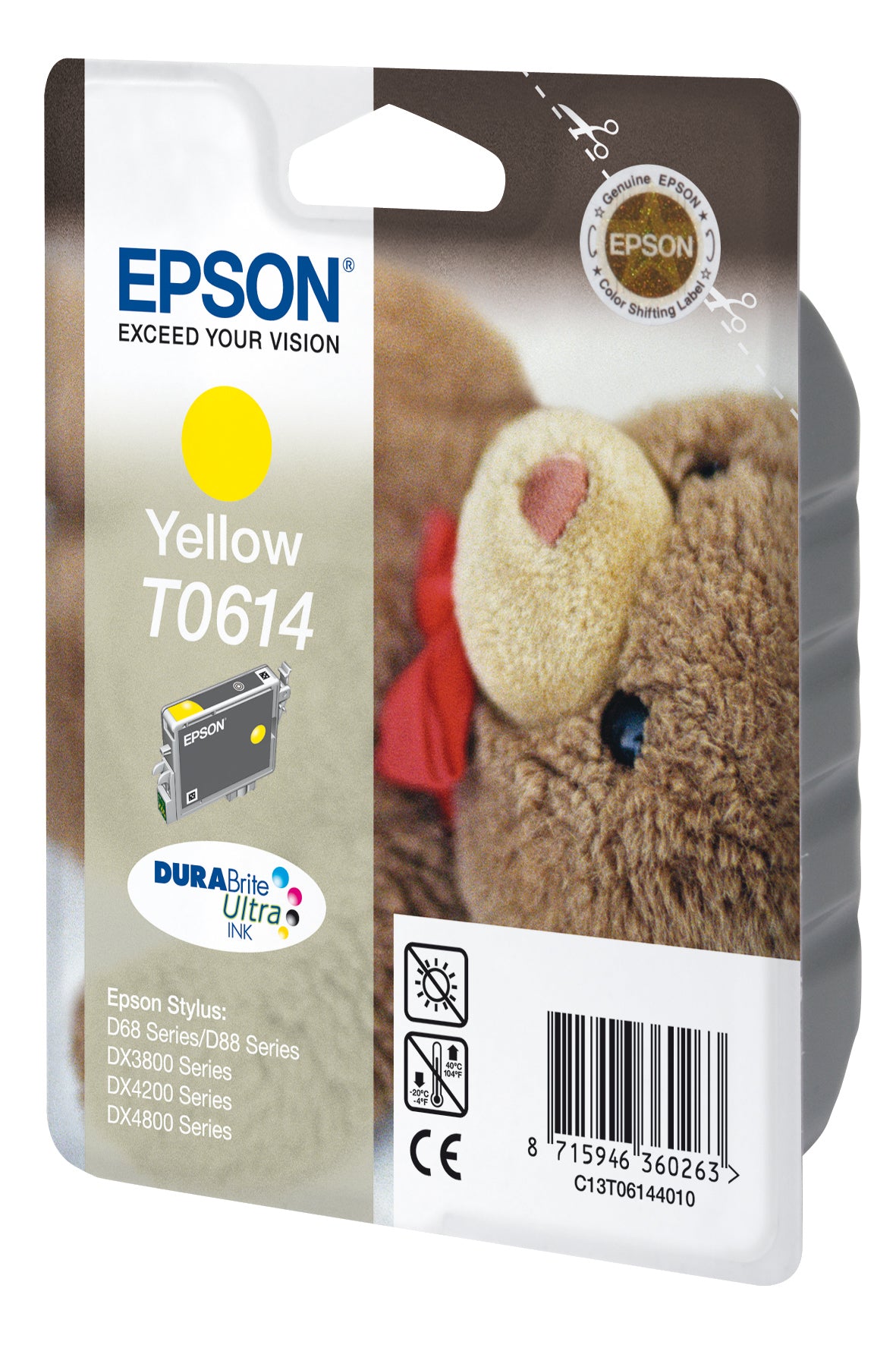 Epson T0614 Gelbe Tintenpatrone (Original) – 8 ml – für Stylus D68/D88/D88Plus – C13T06144020