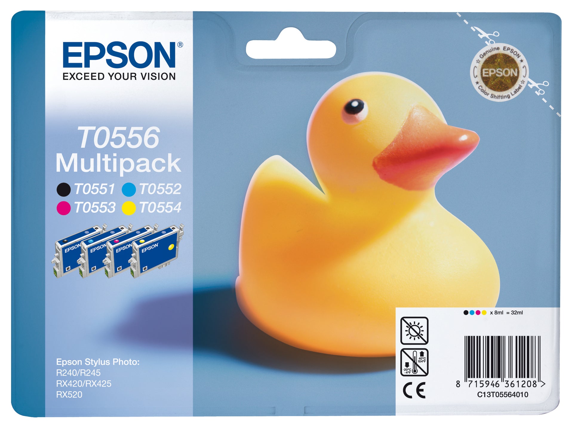Epson Tintenpatronen-Multipack T0556, CMYK, 4er-Pack