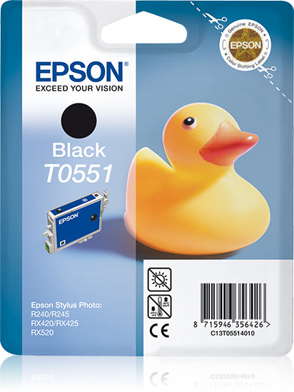 Epson Tintenpatrone T0551, Schwarz – für Inkjetdrucker und Multifunktionsgeräte