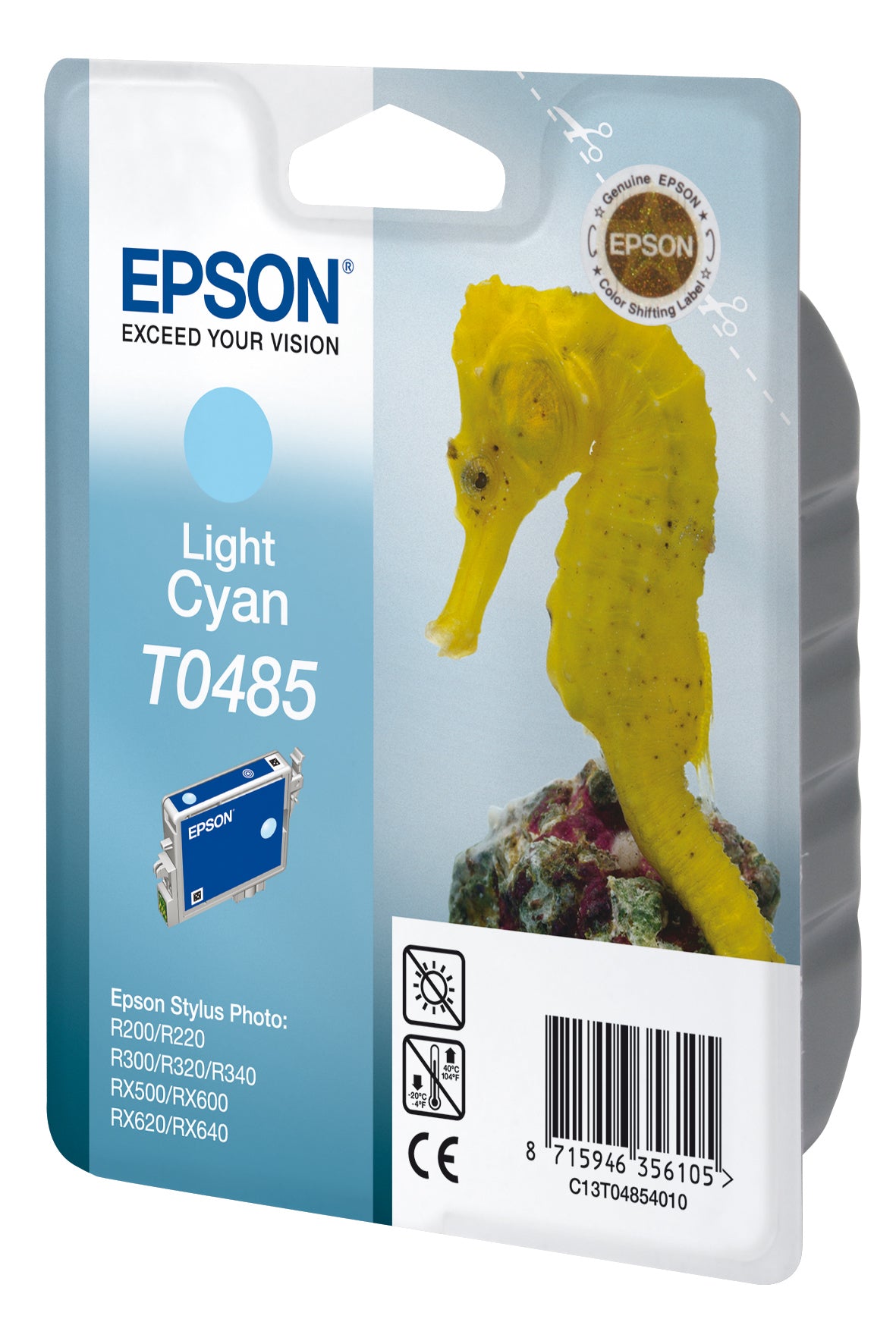 Epson Tintenpatrone T0485, Hellcyan, 400 Seiten – für Tintenstrahldrucker/Multifunktionsgeräte