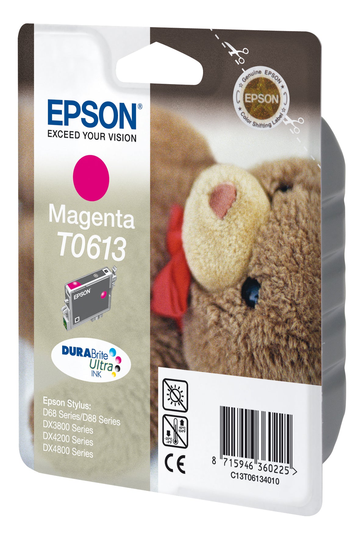 Epson T0613 Magenta Tintenpatrone (Original) – 8 ml – für Stylus D68/D88/DX3800 – C13T06134020