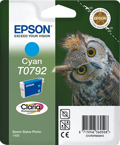 Epson Tintenpatrone T0792, Cyan, 1'530 Seiten