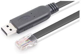 Microconnect USB-A zu RJ-45 Konsolen-Kabel – FT232RL-Chip, 1,8 m, Plug & Play, Schwarz