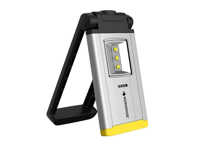 NORDRIDE Handlampe Flexi Light Deluxe – 270 lm, 6000 K, silber, Akkubetrieb, Magnet, USB