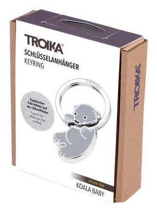 TROIKA Schlüsselanhänger Koala – Metall, Grau/Silber, 35 × 56 × 6 mm