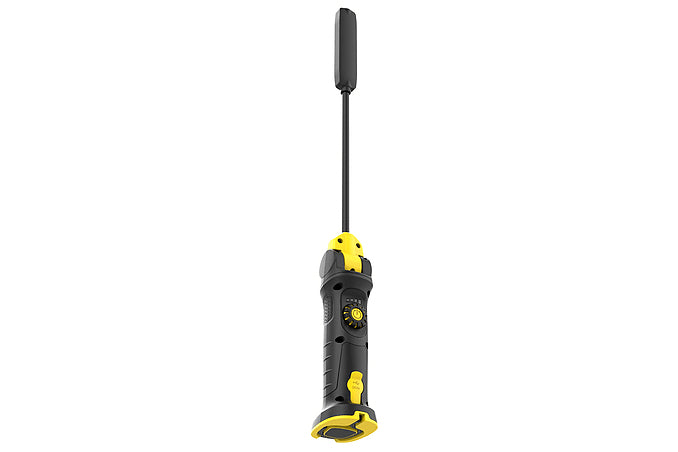 NORDRIDE Handleuchte Twist – 47,6 × 6,5 × 5,1 cm, 500 lm, 10 W, 5800 K, dimmbar, IP65, schwarz/gelb, Magnet