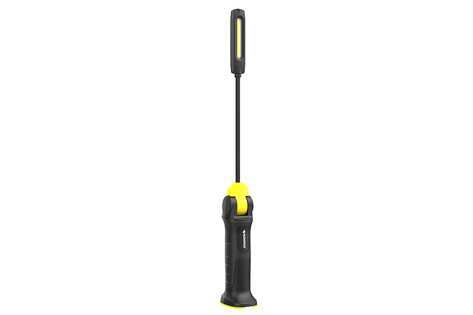 NORDRIDE Handleuchte Twist – 47,6 × 6,5 × 5,1 cm, 500 lm, 10 W, 5800 K, dimmbar, IP65, schwarz/gelb, Magnet