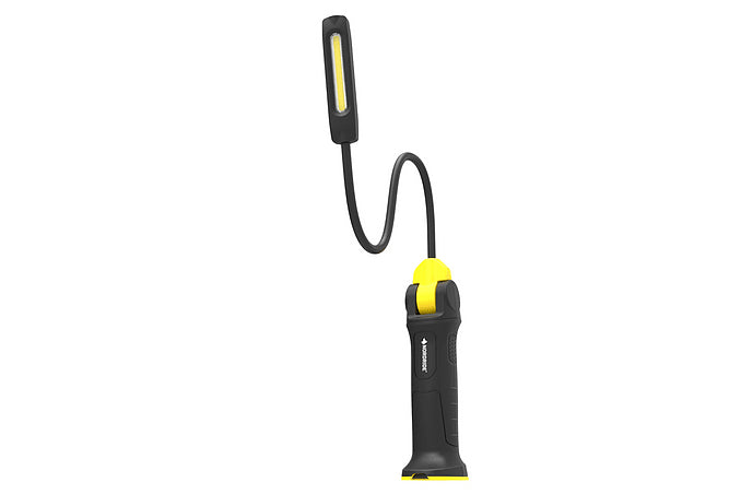 NORDRIDE Handleuchte Twist – 47,6 × 6,5 × 5,1 cm, 500 lm, 10 W, 5800 K, dimmbar, IP65, schwarz/gelb, Magnet