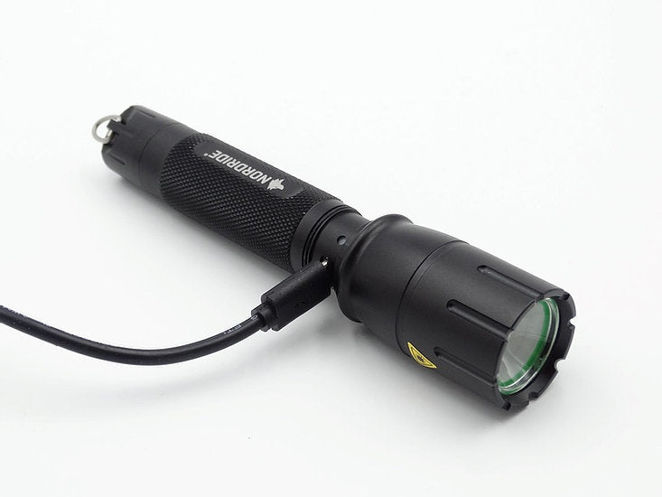 Nordride Taschenlampe SMART R – 510 lm, 180 m, IP65, USB, 2 Stufen – Schwarz