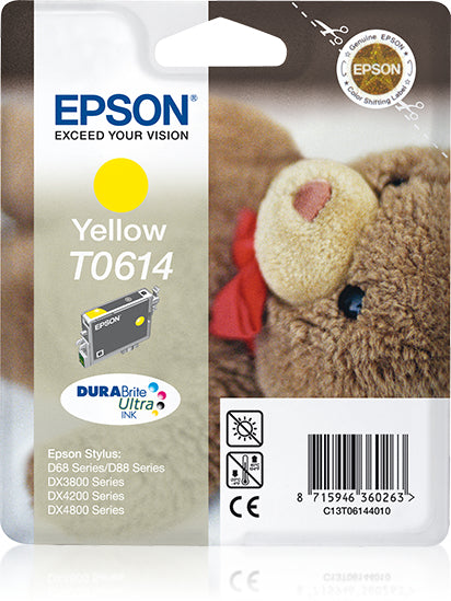 Epson T0614 Gelbe Tintenpatrone (Original) – 8 ml – für Stylus D68/D88/D88Plus – C13T06144020