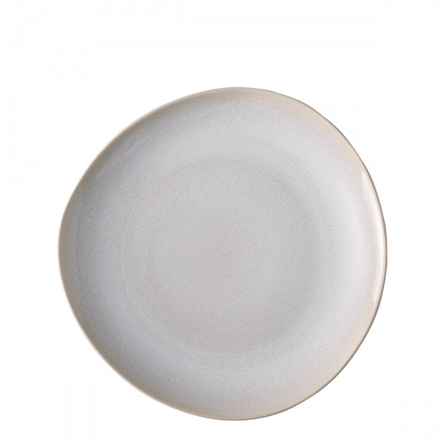 Sola Speise-Service – 12-teilig, Ø 25 cm (Speiseteller), Steingut, Hellgrau, spülmaschinenfest