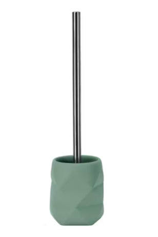 Kleine Wolke WC-Garnitur Crackle – Polyresin, Olivgrün, 10,6 × 10,6 × 39,0 cm