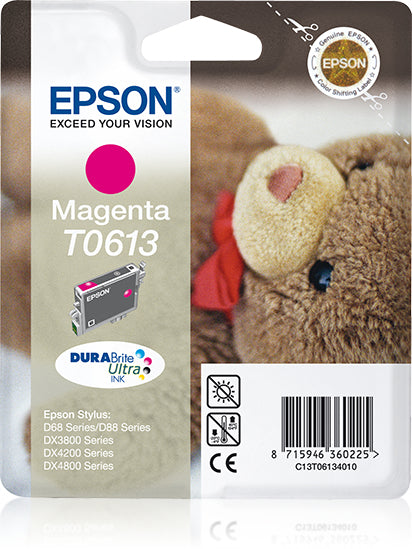 Epson T0613 Magenta Tintenpatrone (Original) – 8 ml – für Stylus D68/D88/DX3800 – C13T06134020