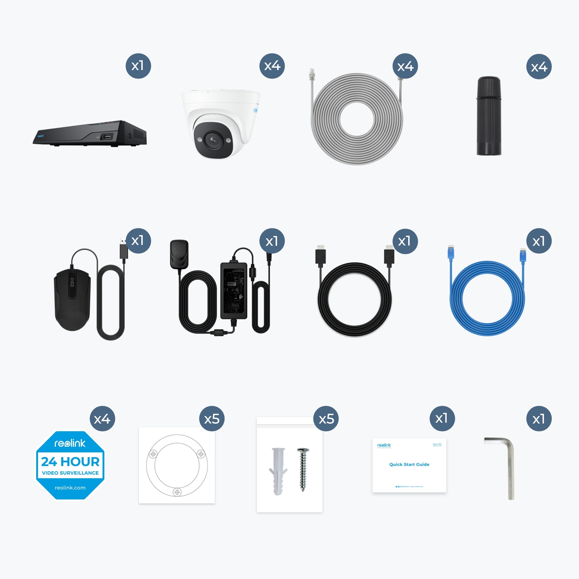 Reolink NVS8-5MD4 Dome – 5MP – 2,8 mm – PoE – IP66