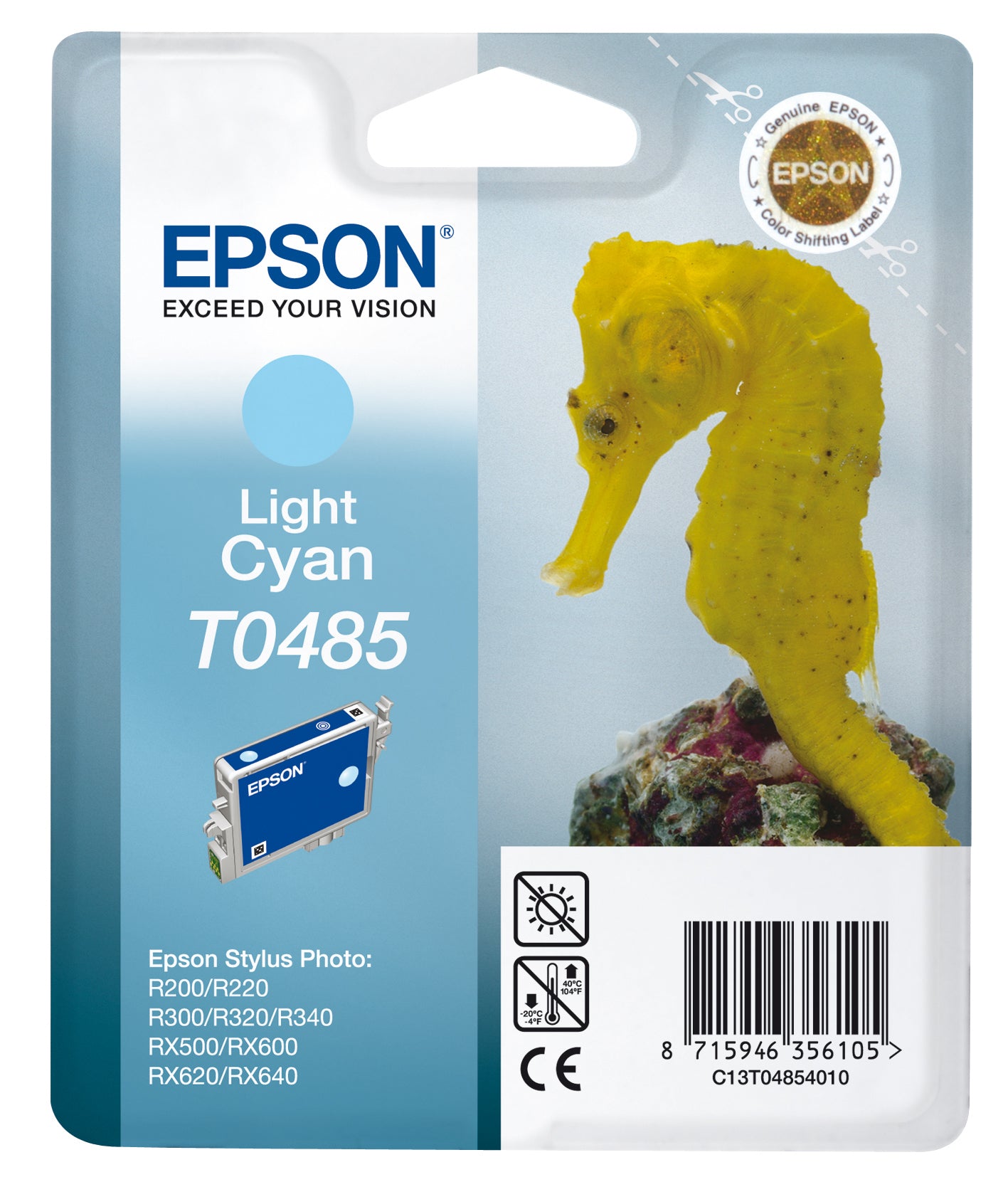 Epson Tintenpatrone T0485, Hellcyan, 400 Seiten – für Tintenstrahldrucker/Multifunktionsgeräte