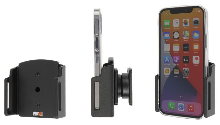 Brodit Auto-Halterung, Lüftung, kipbar – für iPhone 12/12 Pro – Schwarz, ABS