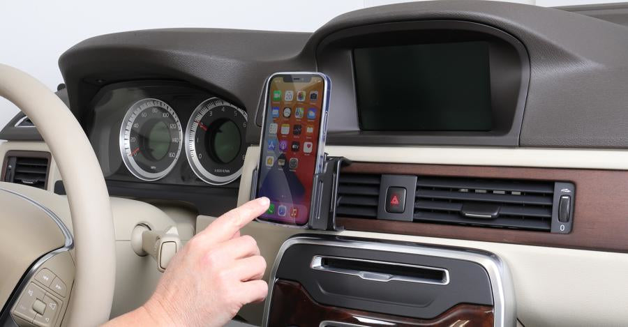 Brodit Auto-Halterung, Lüftung, kipbar – für iPhone 12/12 Pro – Schwarz, ABS