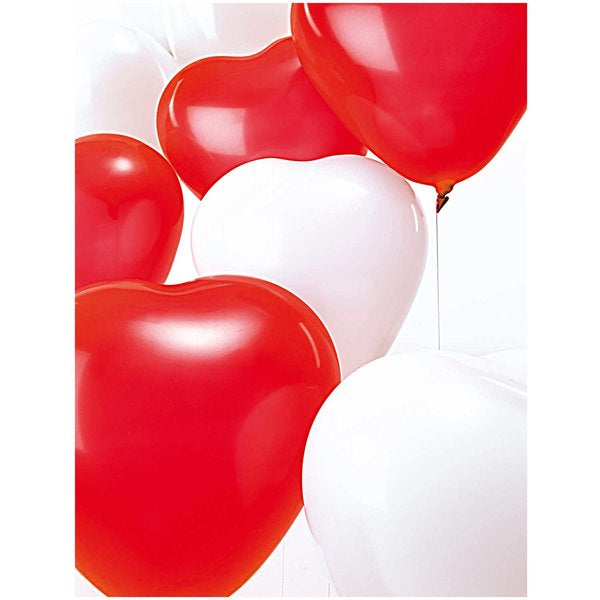 Rico Design Herzluftballons – Rot – Ø 30 cm – Latex – 12 Stk