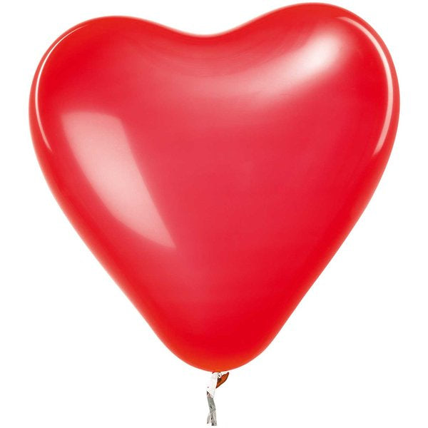 Rico Design Herzluftballons – Rot – Ø 30 cm – Latex – 12 Stk