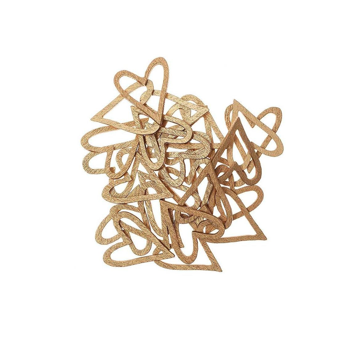 Rico Design Lose Konfetti Herz – Gold – 10 × 12,5 × 1 cm – Holz (Pappel) – 24 Stk