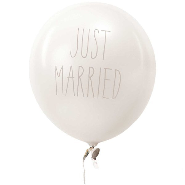 Rico Design Just Married Luftballons – Weiss – Ø 30 cm – Latex – 12 Stk