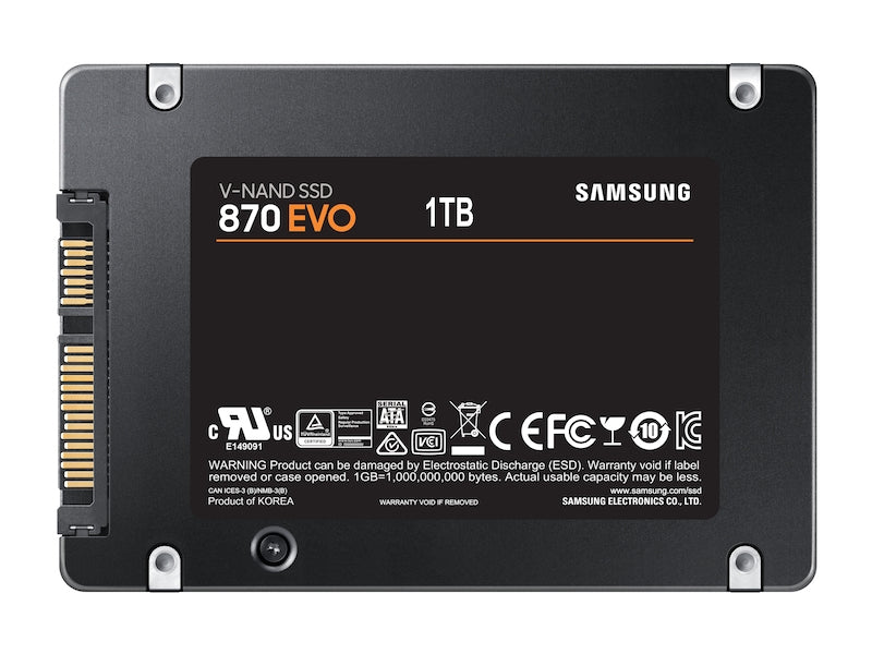 Samsung 870 EVO – 1 TB, 2,5" SATA III SSD, 560 MB/s lesen, 530 MB/s schreiben