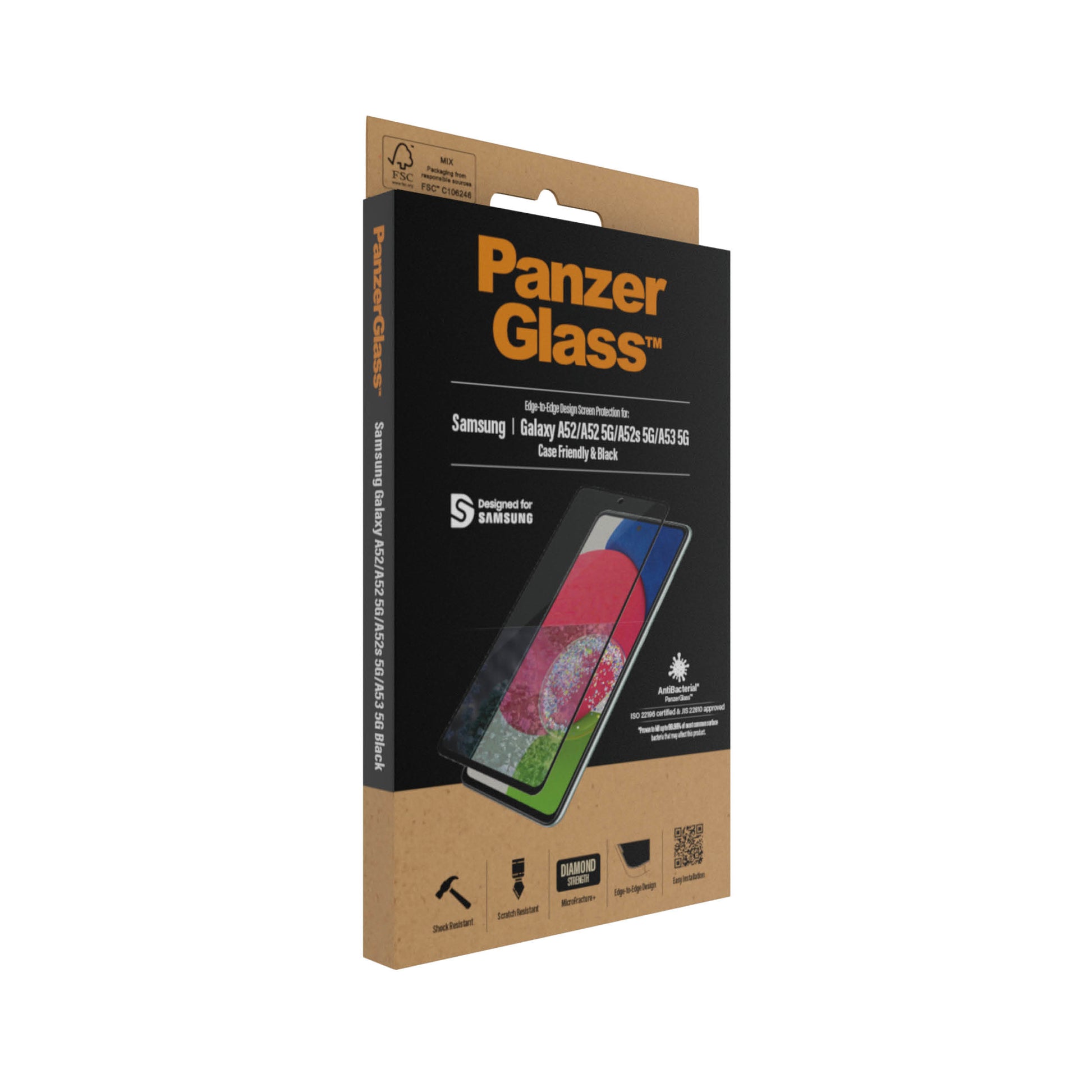 PanzerGlass Displayschutzglas – für Samsung Galaxy A52/A52 5G/A53 – Hartglas, Transparent