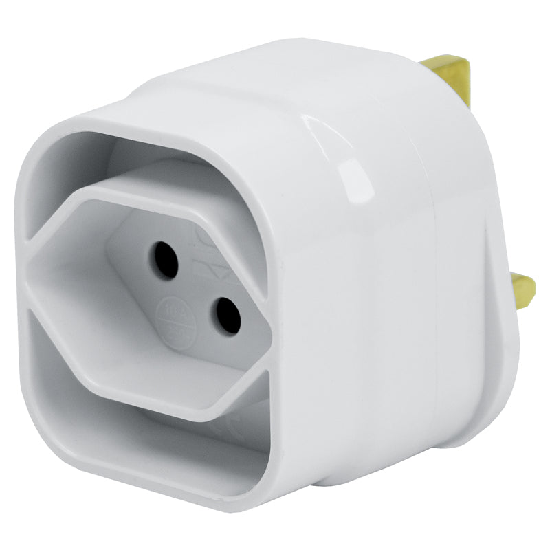 Steffen Reiseadapter – von Typ G (UK) zu Typ J (CH), 3-polig, geerdet, 2500 W, 10 A – weiss, Kunststoff