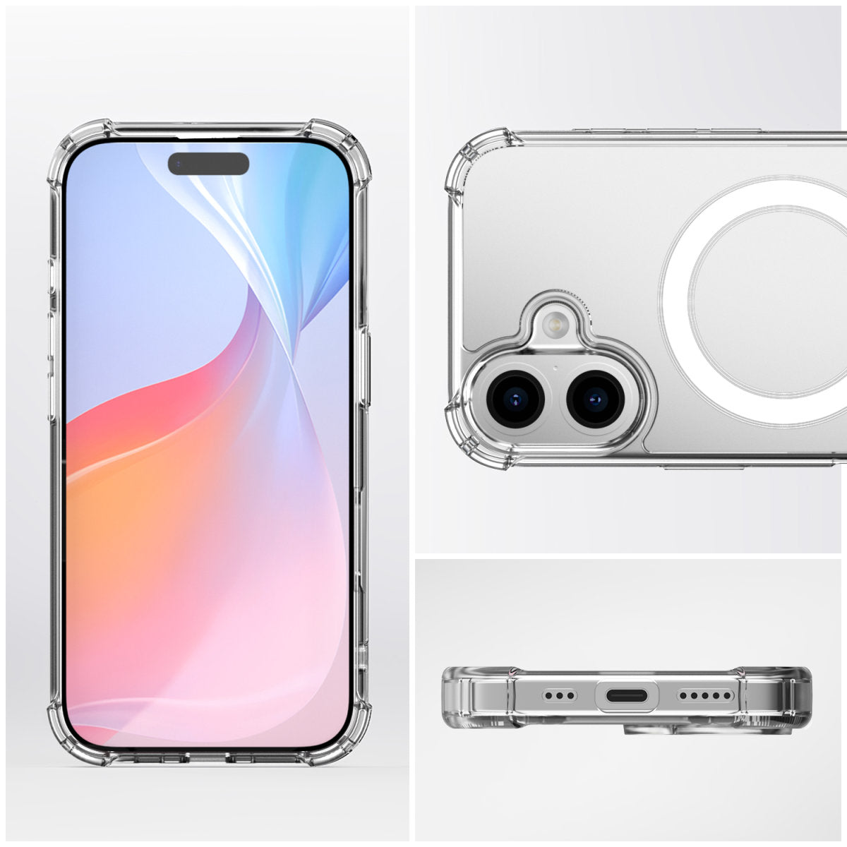 4smarts Hybrid Case Ibiza Backcover – für Apple iPhone 16, PC+TPU, Transparent, bis 1,2 m sturzsicher