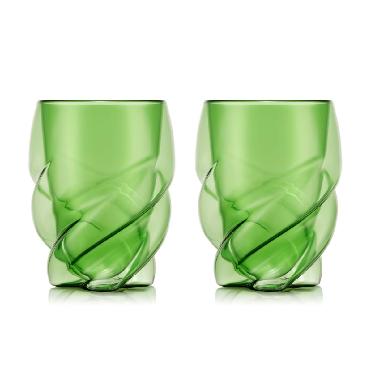 Bodum Pavina Trinkglas – 0,27 l, Borosilikatglas, grün, spülmaschinen- und mikrowellengeeignet, 2 Stück