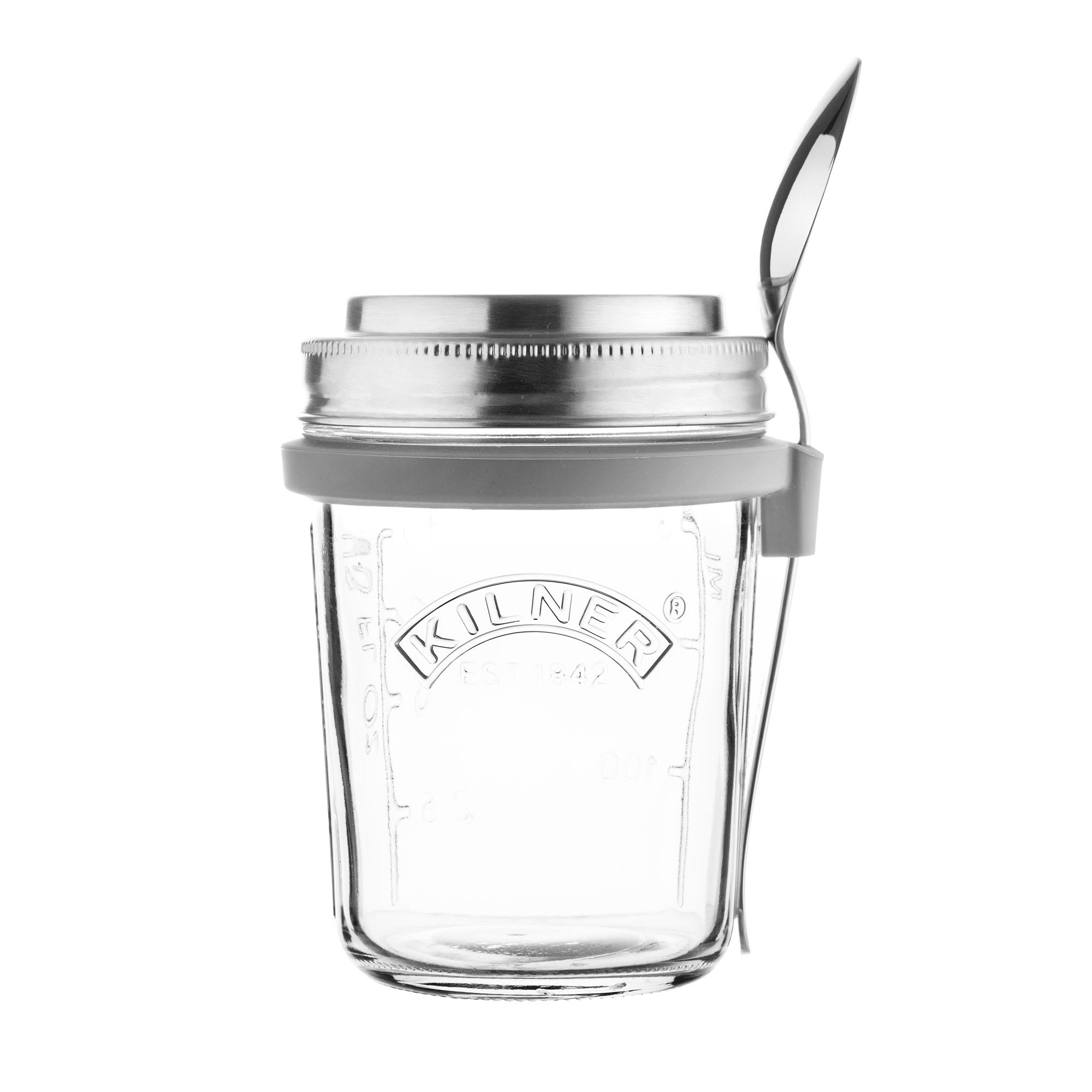 Kilner Müeslischale – 350 ml, Ø 14,0 cm, Glas, Transparent, mit Deckel, inkl. Löffel, spülmaschinenfest